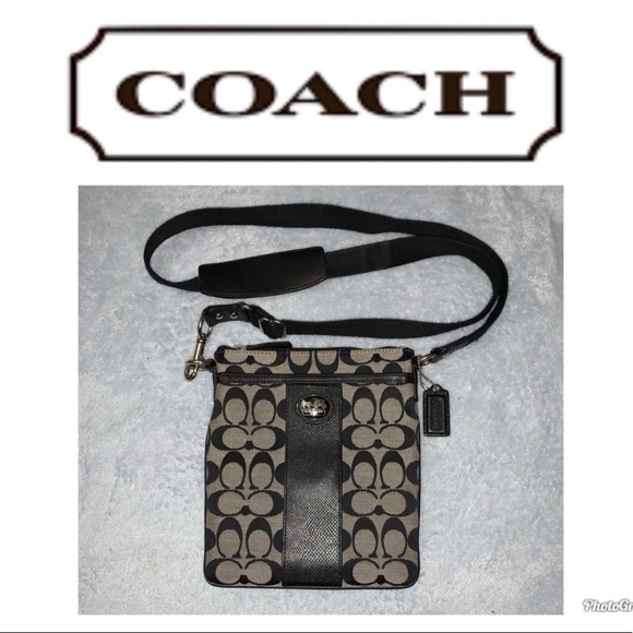 coach black and gray crossbody